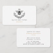 ヴィンテージエレガントクイーンビーハニー白黒金ゴールド 名刺 (正面/裏面)