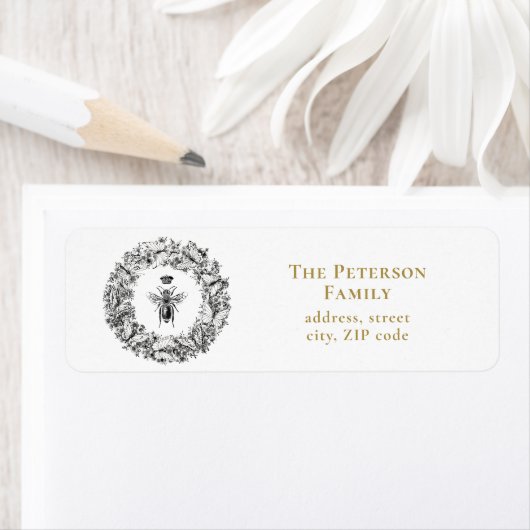 ヴィンテージエレガントクイーンビーバタフライリース ラベル (インサイチュ)