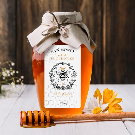 ヴィンテージエレガントクラウンクイーンビーハニージャールラベル ラベル