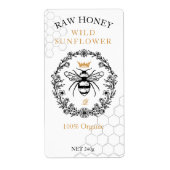 ヴィンテージエレガントクラウンクイーンビーハニージャールラベル ラベル (正面)