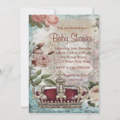 ヴィンテージエレガントクラウンプリンセスベビーシャワー 招待状 (裏面)