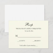 ヴィンテージエレガントクラシックウェディングRSVP 出欠カード (正面/裏面)