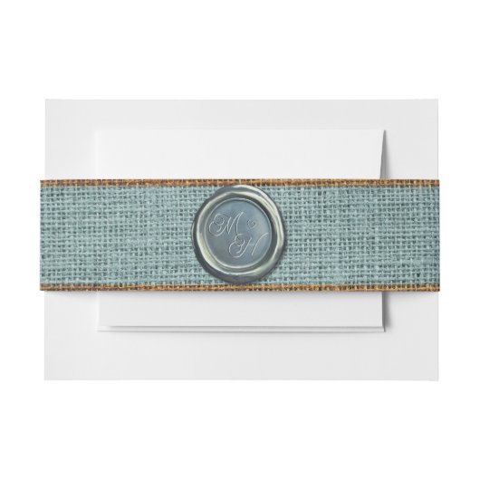 ヴィンテージエレガントクラスイニシャルセージグリーン結婚ズ 招待状ベリーバンド (正面例)