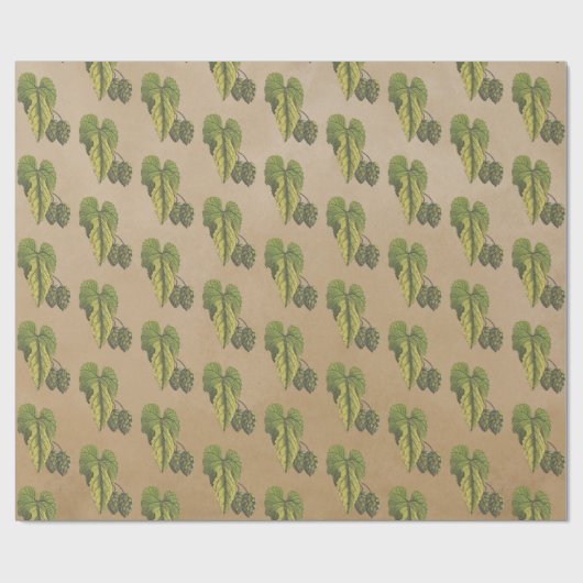 ヴィンテージエレガントクラフトホッププラント ラッピングペーパー (フラット)