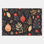 ヴィンテージエレガントクリスマスの手描き ラッピングペーパーシート (正面3)