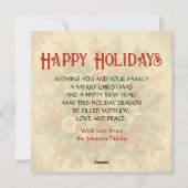 ヴィンテージエレガントクリスマスの花 シーズンカード (裏面)