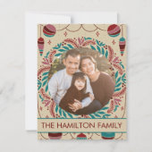 ヴィンテージエレガントクリスマスウィムシー家族写真 シーズンカード (正面)