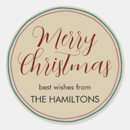 ヴィンテージエレガントクリスマスウィムシー ラウンドシール