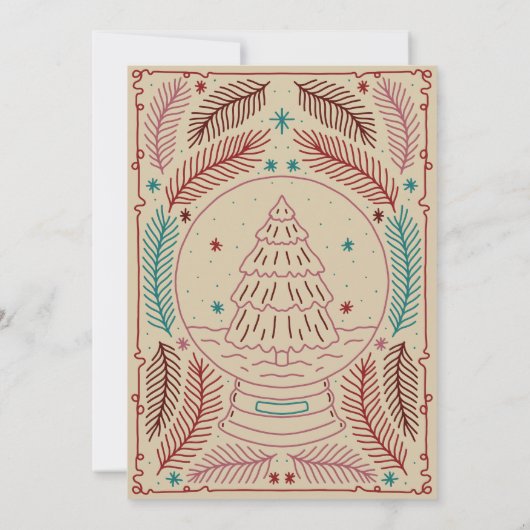 ヴィンテージエレガントクリスマスウィムシー 招待状 (裏面)