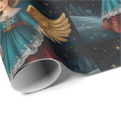 ヴィンテージエレガントクリスマスエンジェルスターリーナイト ラッピングペーパー (ロールコーナー)