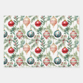 ヴィンテージエレガントクリスマスオーナメント ラッピングペーパーシート (正面)