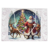 ヴィンテージエレガントクリスマスサンタクロース ラージペーパーバッグ (裏面)