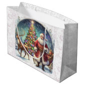 ヴィンテージエレガントクリスマスサンタクロース ラージペーパーバッグ (裏面アングル)