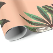 ヴィンテージエレガントクリスマスバラピーチオレンジ ラッピングペーパー (ロールコーナー)