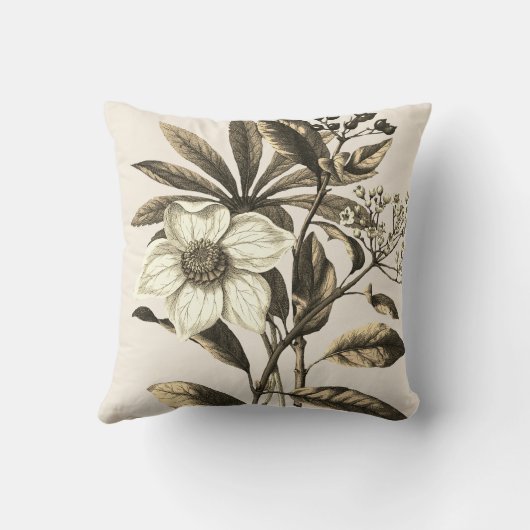 ヴィンテージエレガントクリスマスバラベージュフローラ クッション (裏面)