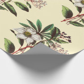 ヴィンテージエレガントクリスマスバラベージュ ラッピングペーパー (角)