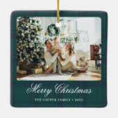 ヴィンテージエレガントクリスマスフォト セラミックオーナメント (裏面)