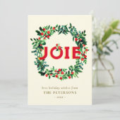 ヴィンテージエレガントクリスマスベリーリースジョイ シーズンカード (スタンド正面)