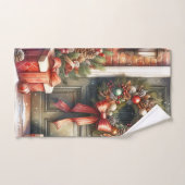 ヴィンテージエレガントクリスマスホリデーホーム バスタオルセット (ハンドタオル)