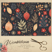 ヴィンテージエレガントクリスマスボーブルのデコパージュ 薄葉紙