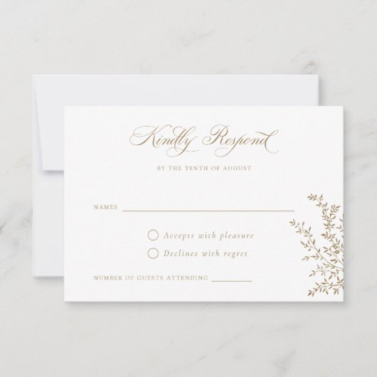 ヴィンテージエレガントクレストモノグラムウェディングRSVPカード 招待状 (正面)