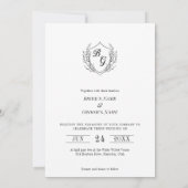 ヴィンテージエレガントクレストモノグラ結婚ム写真 招待状 (裏面)