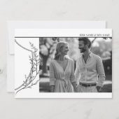 ヴィンテージエレガントクレスト白黒結婚写真 招待状 (正面)