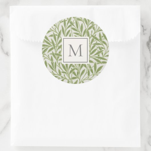 ヴィンテージエレガントグリーンウィロー葉ズモノグラム ラウンドシール (バッグ)