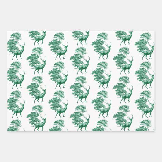 ヴィンテージエレガントグリーンカントリートイレディアウッズ ラッピングペーパーシート (正面3)