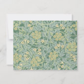 ヴィンテージエレガントグリーンジャスミンフローラ植物学 ノートカード (裏面)