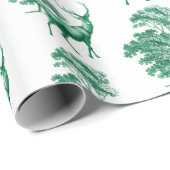 ヴィンテージエレガントグリーンディアカントリートイル ラッピングペーパー (ロールコーナー)