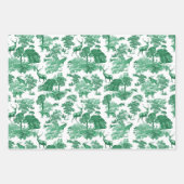 ヴィンテージエレガントグリーンディアーキツネカントリートワール ラッピングペーパーシート (正面)