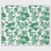 ヴィンテージエレガントグリーンディアーキツネカントリートワール ラッピングペーパー (フラット)