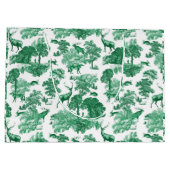 ヴィンテージエレガントグリーンディアーキツネカントリートワール ラージペーパーバッグ (裏面)