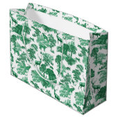 ヴィンテージエレガントグリーンディアーキツネカントリートワール ラージペーパーバッグ (裏面アングル)