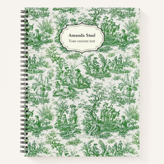 ヴィンテージエレガントグリーントイレデジュイ ノートブック (正面)