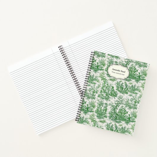 ヴィンテージエレガントグリーントイレデジュイ ノートブック (内部)