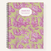 ヴィンテージエレガントグリーンピンクトイレデジュイ ノートブック (正面)