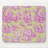 ヴィンテージエレガントグリーンピンクトイレデジュイ マウスパッド (正面)