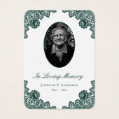 ヴィンテージエレガントグリーンフローラレース記念カード (正面)