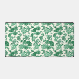 ヴィンテージエレガントグリーンホワイトディアトイレ デスクマット