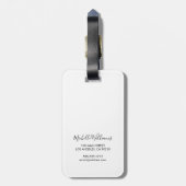 ヴィンテージエレガントグリーンボタニカルスクリプト名 ラゲッジタグ (裏面縦)