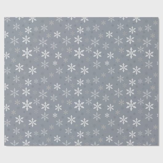 ヴィンテージエレガントグレーと白の雪片 ラッピングペーパー (フラット)