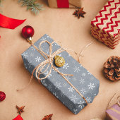 ヴィンテージエレガントグレーと白の雪片 ラッピングペーパー