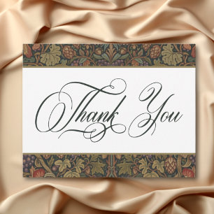 ヴィンテージエレガントコテージ植物学秋の結婚式 サンキューカード