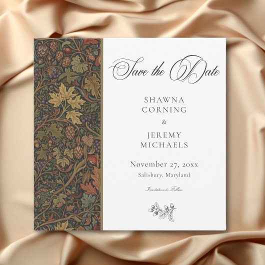 ヴィンテージエレガントコテージ植物学秋の結婚式 セーブザデート