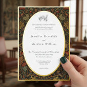 ヴィンテージエレガントコテージ植物学秋の結婚式 箔招待状