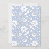 ヴィンテージエレガントコーンフラワーブルー結婚レース 招待状 (裏面)