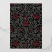 ヴィンテージエレガントゴシック様式のムーディオ結婚ボタニカル 箔招待状 (裏面)