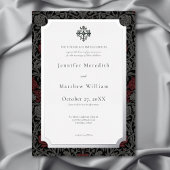 ヴィンテージエレガントゴシック様式のムーディオ結婚ボタニカル 箔招待状